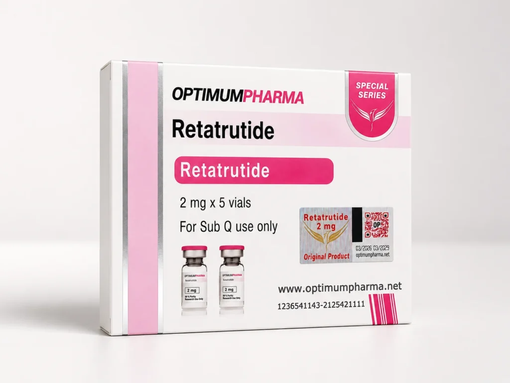 Retatrutide 10 mg for sale packaging with 5 x 2 mg vials
